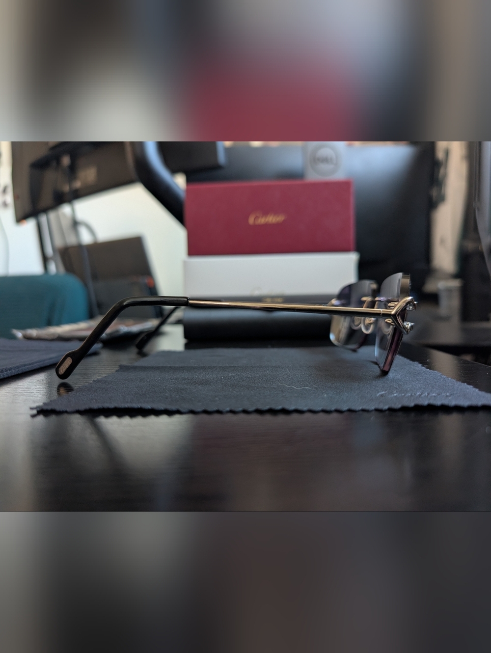 Cartier Style Rimless Sunglasses - Picture 4 of 5